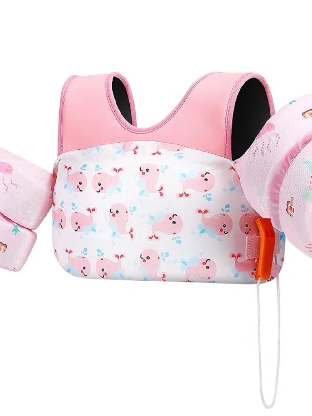 Kids Pink Whale Swim Float Vest - Safe Puddle Pals